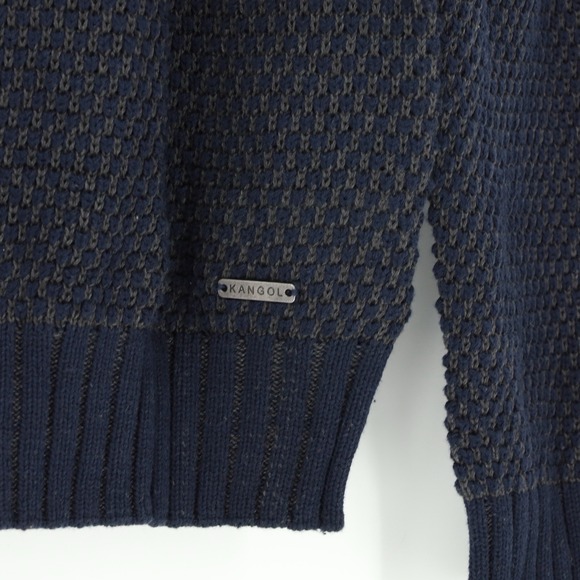 Kangol Sweater Mens Medium Blue Pullover Casual Crew Neck Long Sleeve Knit - Picture 6 of 8